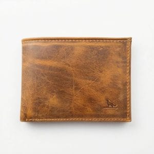 Billetera Cuero Rústica / café Habano