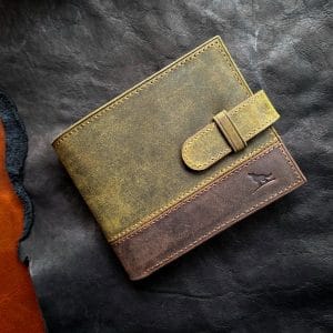 Billetera Cuero Verde Zeus II / Monedero+Tarjetero