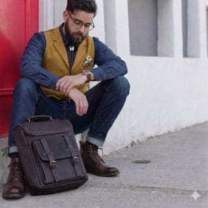 Mochila de Cuero Seattle / Café Moro