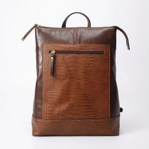 Mochila de Cuero Tote Laptop - Café Noir