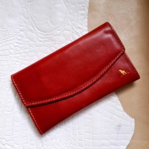 Billetera Cuero Mujer - Amanda Rojo